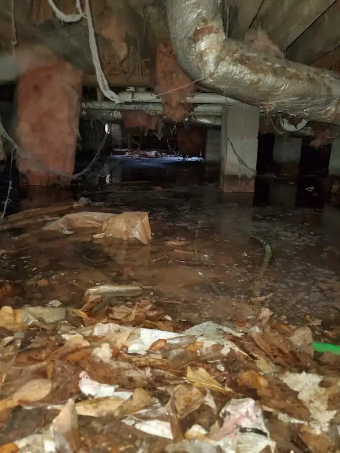 Crawl space flood assessment for Commercial Water Damage Restoration in Willington